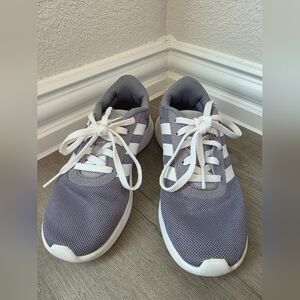 Gray and White Adidas Sneakers